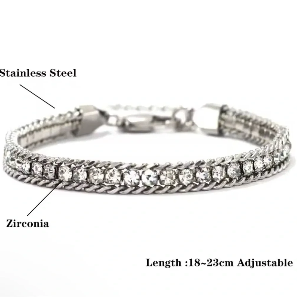 Men’s Silver Tennis Bracelet